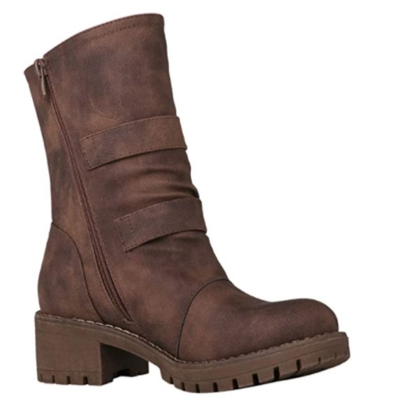 Womens Chic Buckle Fashionable Fall & Winter Boots - Picture 3 of 7